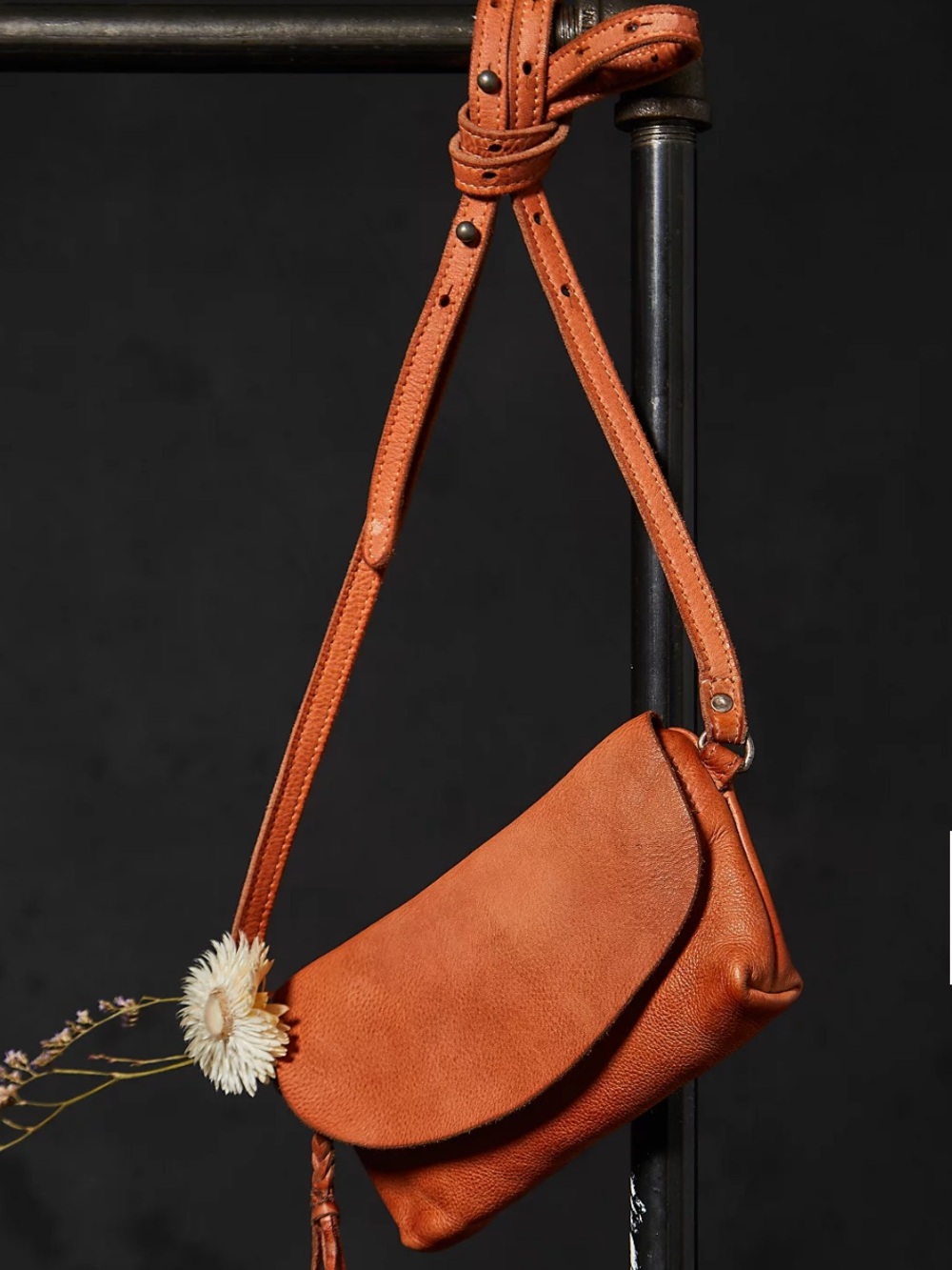 New Free People We The Free Rider Crossbody Bag in Brown Leather